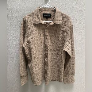 Detailed Men’s Textured Button Down Long Sleeve Shirt - Size XL - EUC